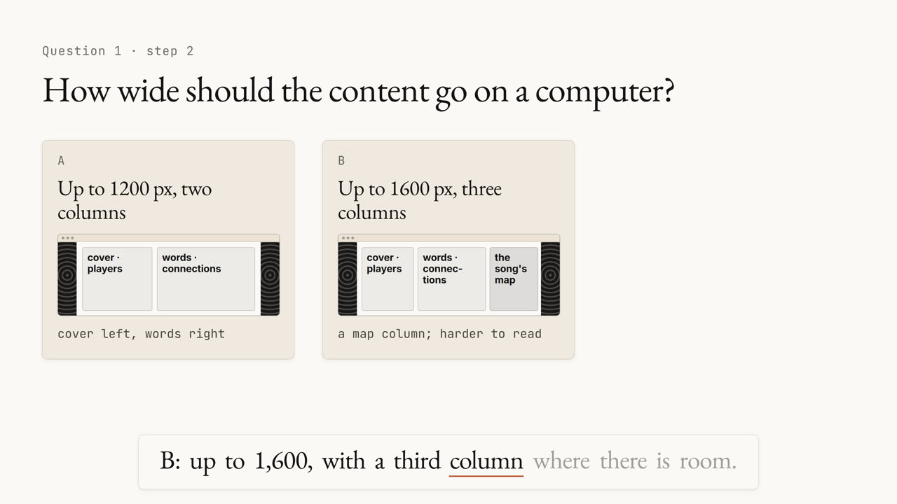 A scene from the Plan video · The site on a computer