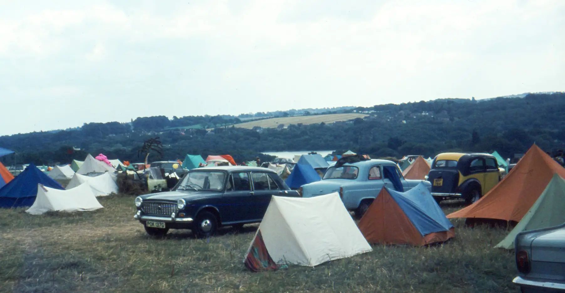 Campsite at the Isle of Wight Festival, August 1969