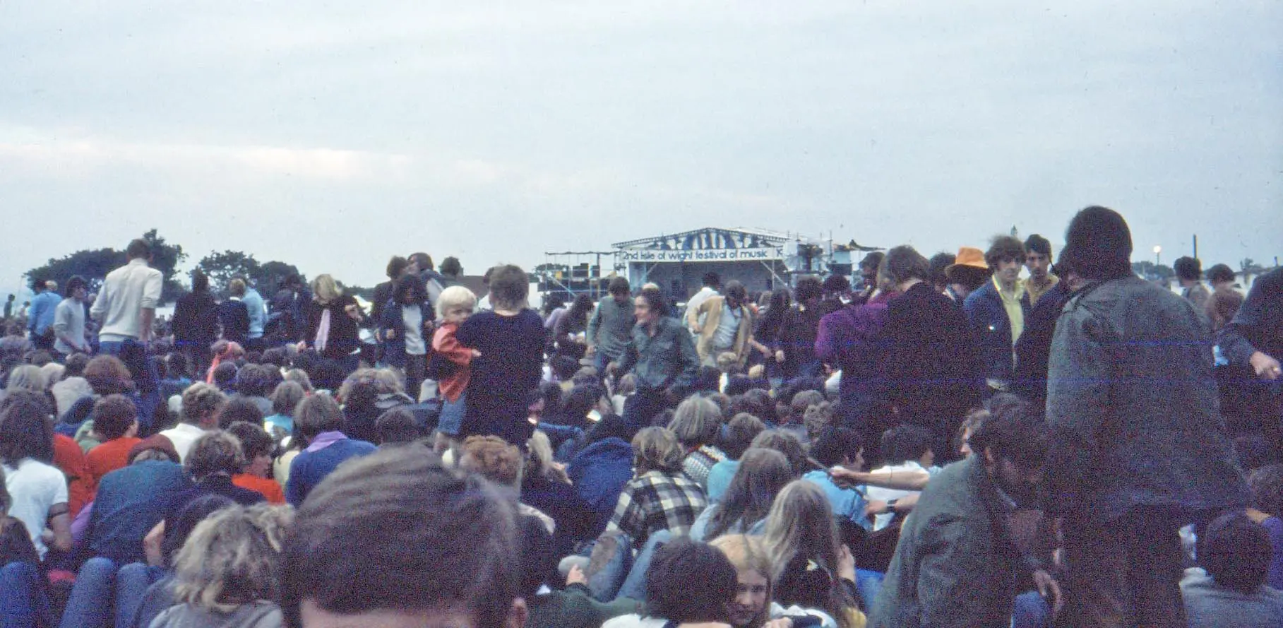 The crowd at the Isle of Wight Festival, August 1969, where Dylan headlined