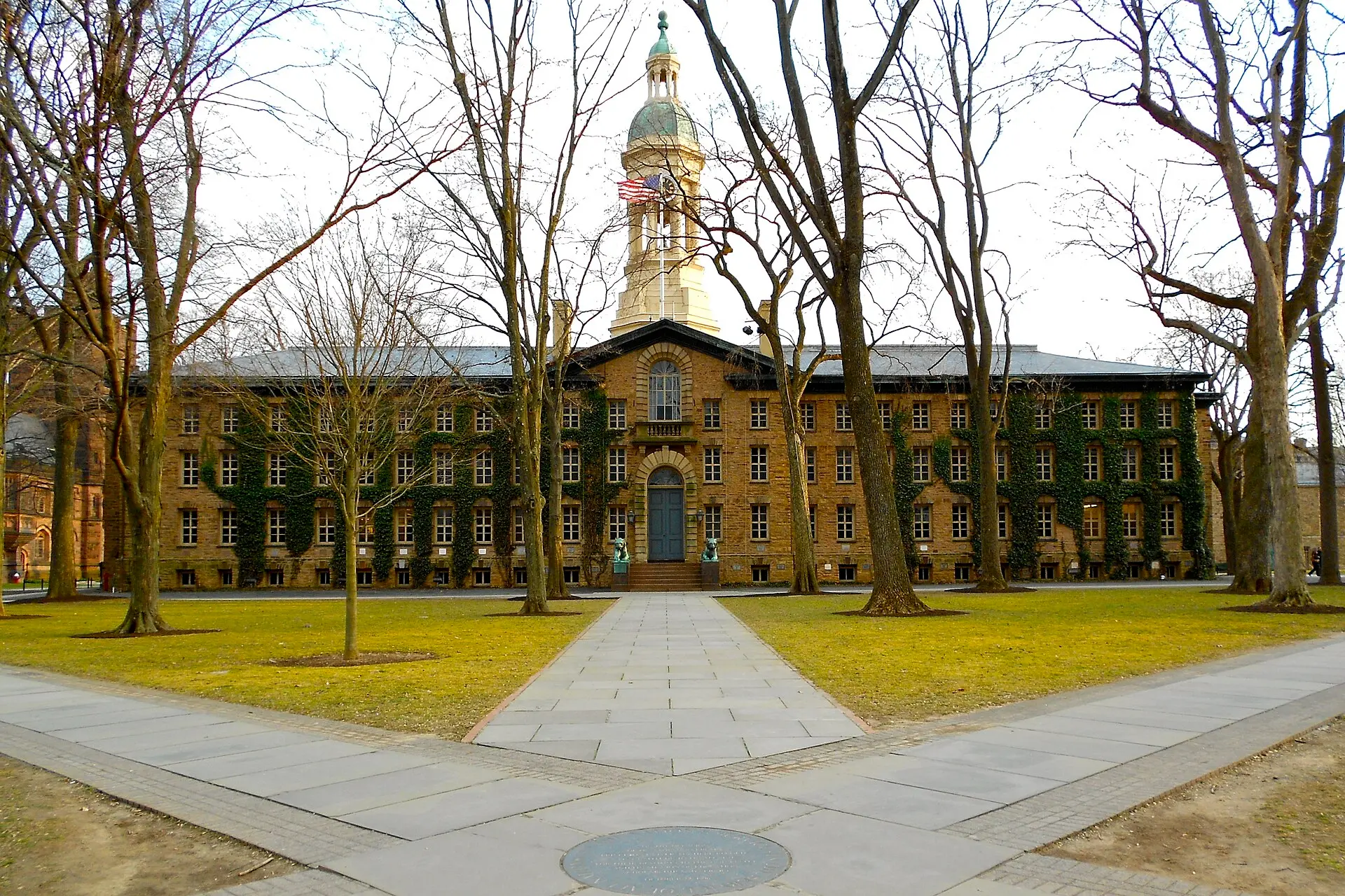 Nassau Hall, Princeton University, which gave him an honorary doctorate in June 1970 (photo 2012)