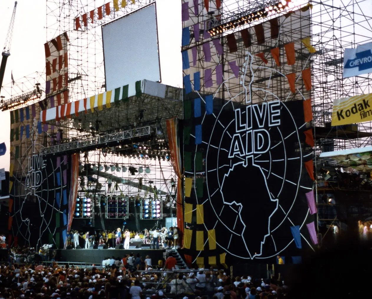 The Live Aid stage at JFK Stadium, Philadelphia, 13 July 1985