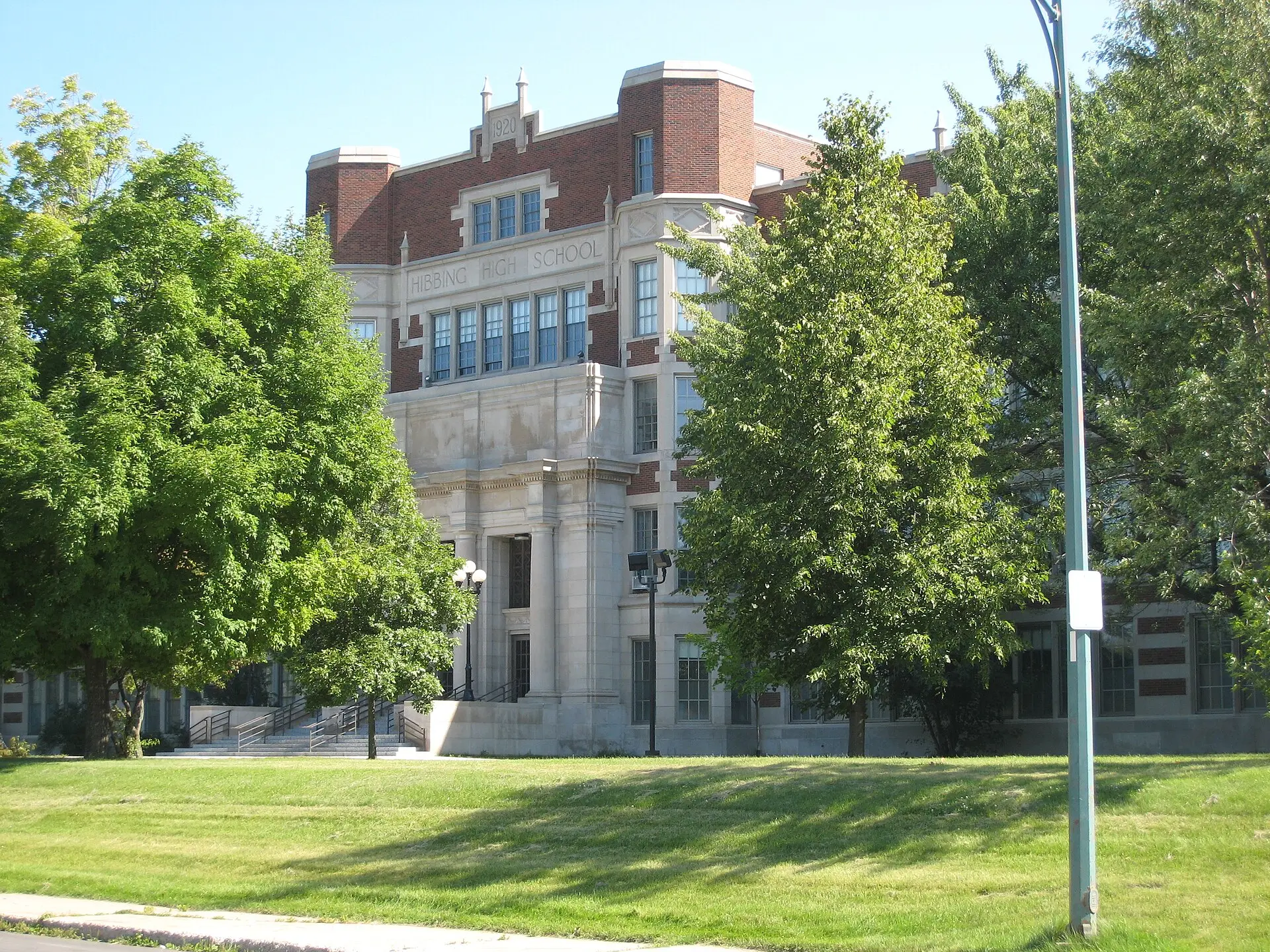 Hibbing High School, where he played rock and roll at talent shows and graduated in 1959 (photo 2009)