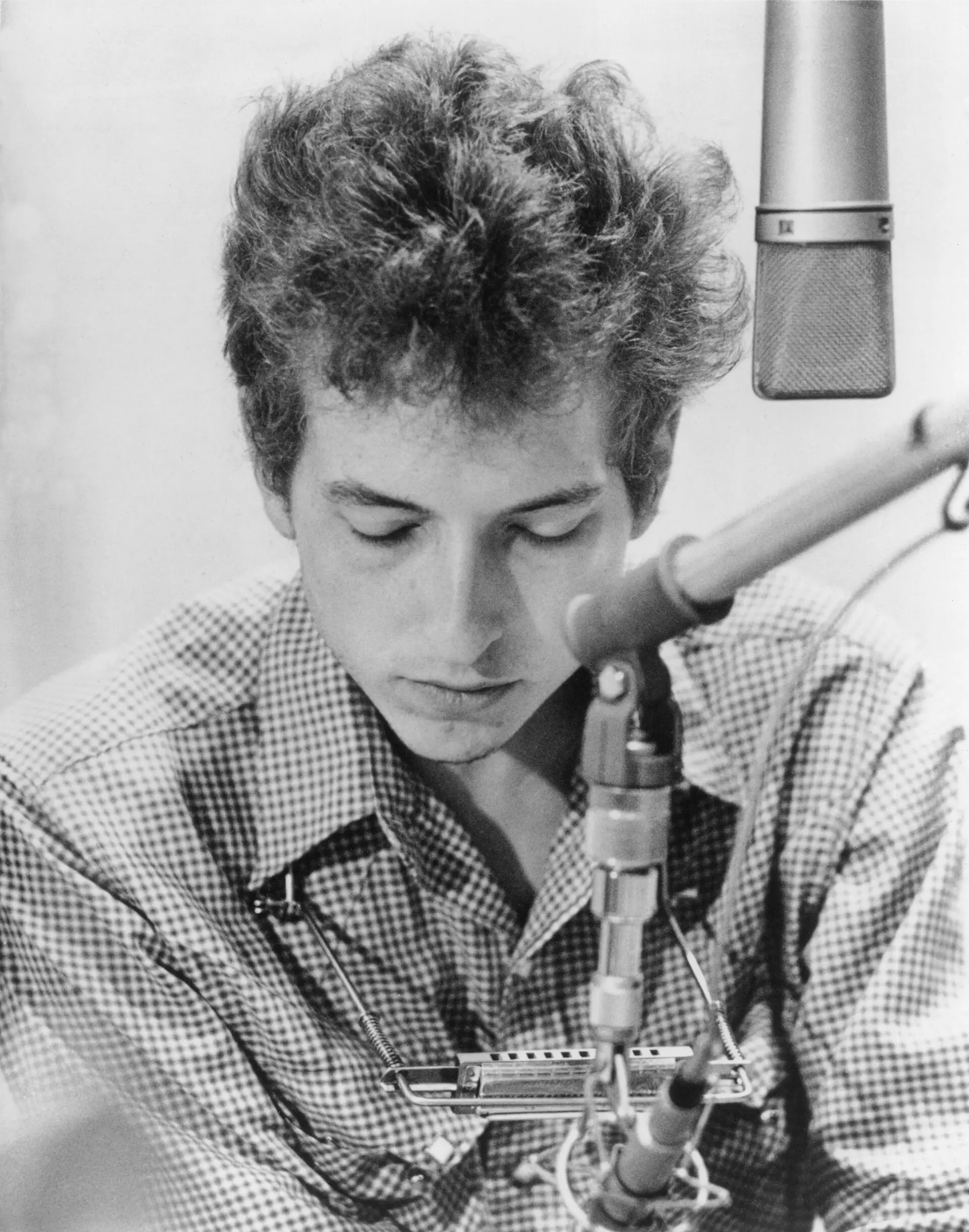Studio portrait by Don Hunstein for The Times They Are a-Changin', c. 1963